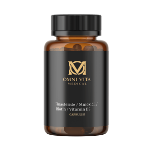 Hair loss treatment combining finasteride, minoxidil, biotin, vitamin D3
